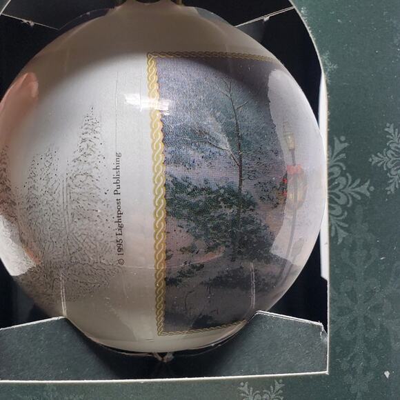 Bradford Exchange Thomas Kinkade Signature collection Christmas Ornament x2 - Picture 2 of 10